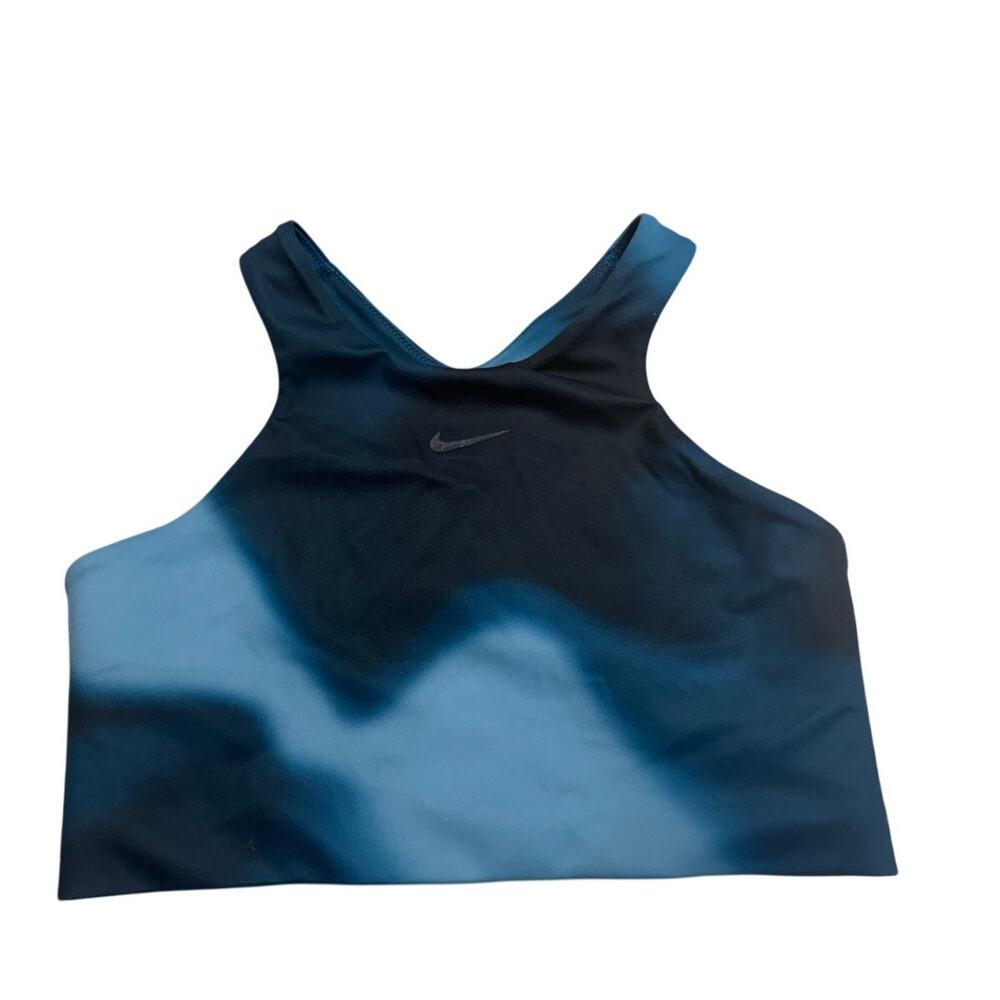 Nike Sports Bra Size Medium Blue Two Toned Tie Dye Athletic Athleisure Active